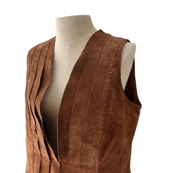 Vintage 90s Chicos Leather Vest Size 0 - Picture 2 of 3